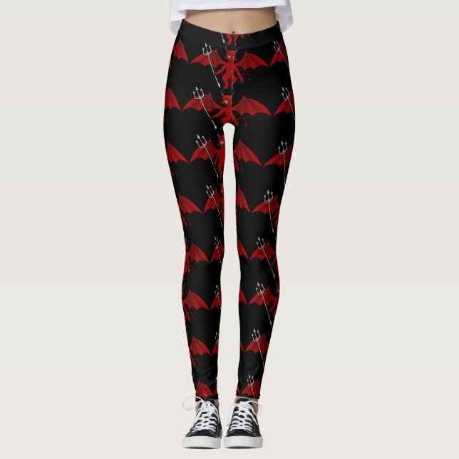 Leggings Pequeño malvado malvado rojo (Anverso)