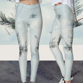 Leggings Pequeños abetos cubiertos de nieve fresca