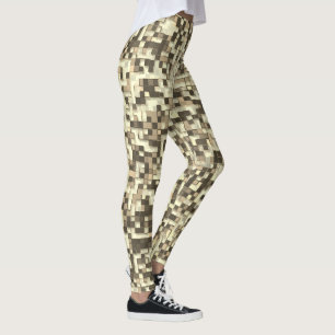 Leggings Pequeños cuadros en tonos beige marrón