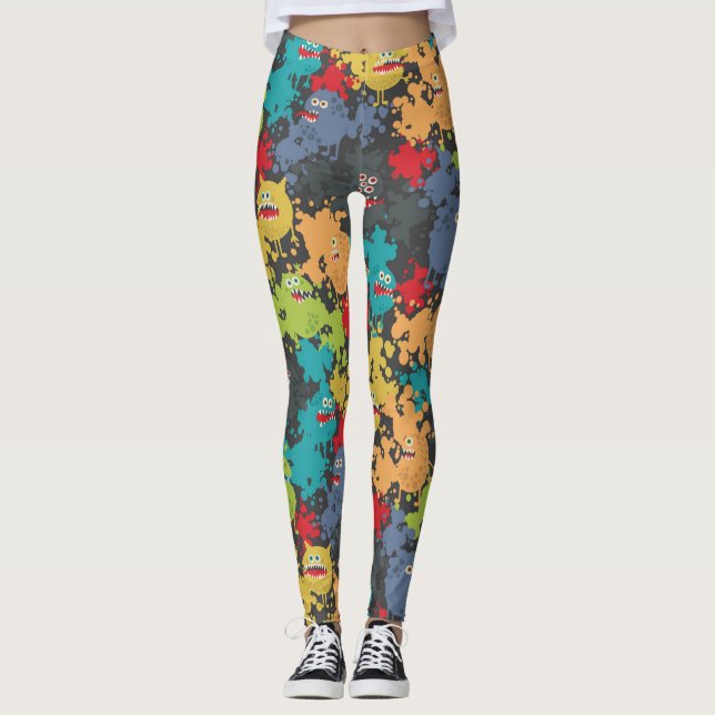 Leggings Pequeños monstruos graciosos (Anverso)