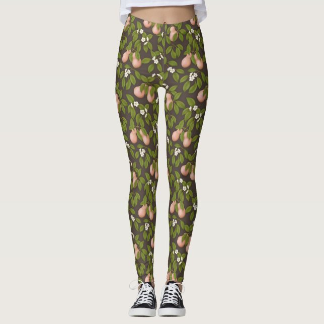 Leggings Peras rosadas (marrón oscuro) (Anverso)