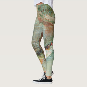 Leggings Perca amarilla por S.A. Kilbourne, pescado vintage