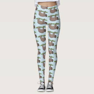 Leggings Pereza sonriente suave en el ilustracion personali