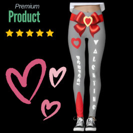 Leggings Perfecto Valentine Gift Bow & Heart Personalizado 