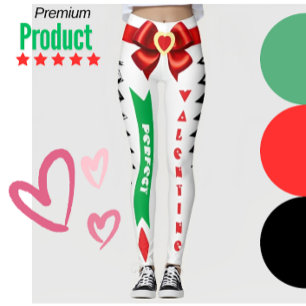 Leggings Perfecto Valentine Gift Personalizado Bow y Heart 