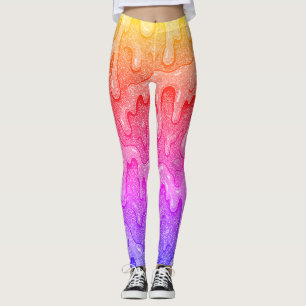 Leggings Perforación deslizante de gradiente de arco iris