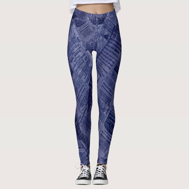 Leggings PERIÓDICO - Azul (Anverso)