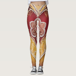 Leggings Perlas blancas en arte de IA roja