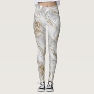 Leggings Perlas de seda blanca y marfil en campaña