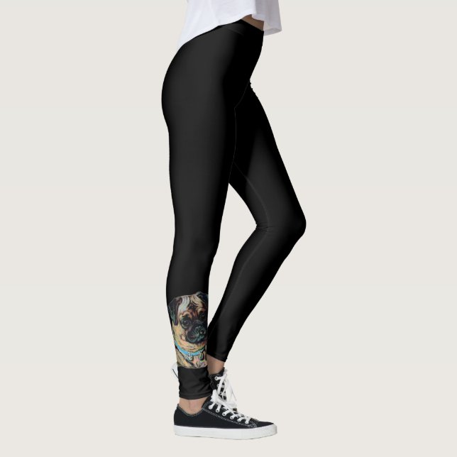 Leggings Perrito lindo del negro del amante del perro del (Derecha)