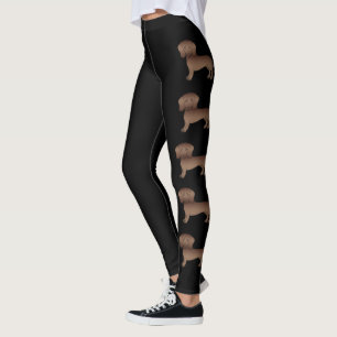 Leggings Perritos De Dibujos Animados Lindos Dachshund De P