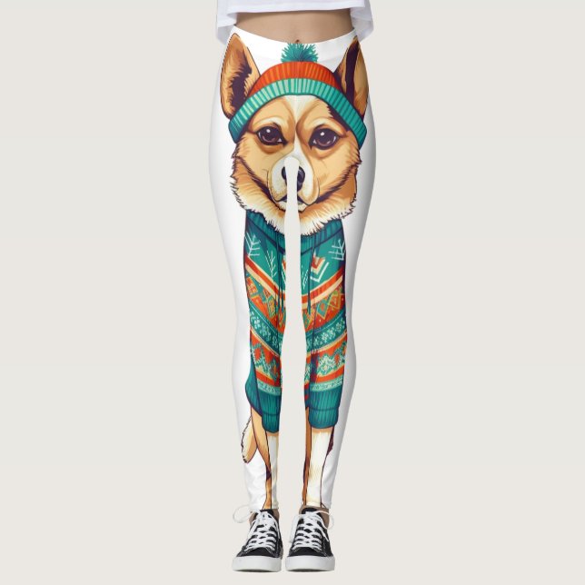 Leggings Perro adorable al estilo invernal (Anverso)