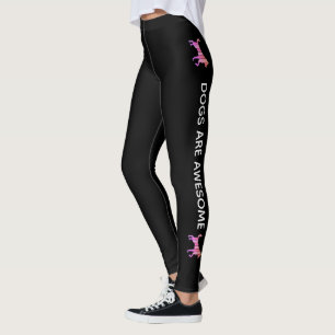 Leggings Perro - Arte pop Mascota, animal abstracto rosado