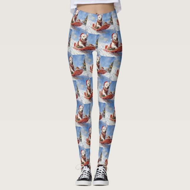 Leggings Perro asqueroso con nieve, Navidades que nieva (Anverso)