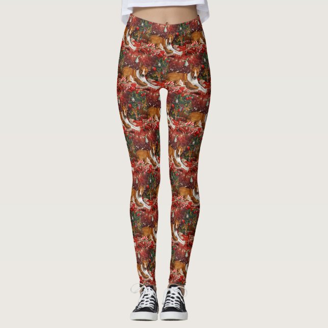 Leggings Perro Basenji Navidad Festiva (Anverso)