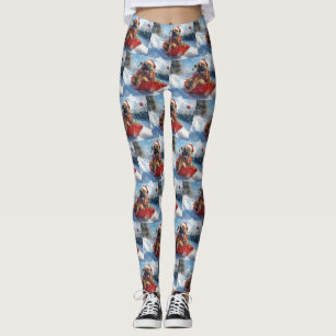 Leggings Perro Bullmastiff en Trineo Deja que Nieve Navidad