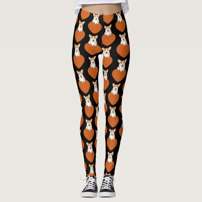 Leggings Perro cachorro de Corgi Cute (Anverso)