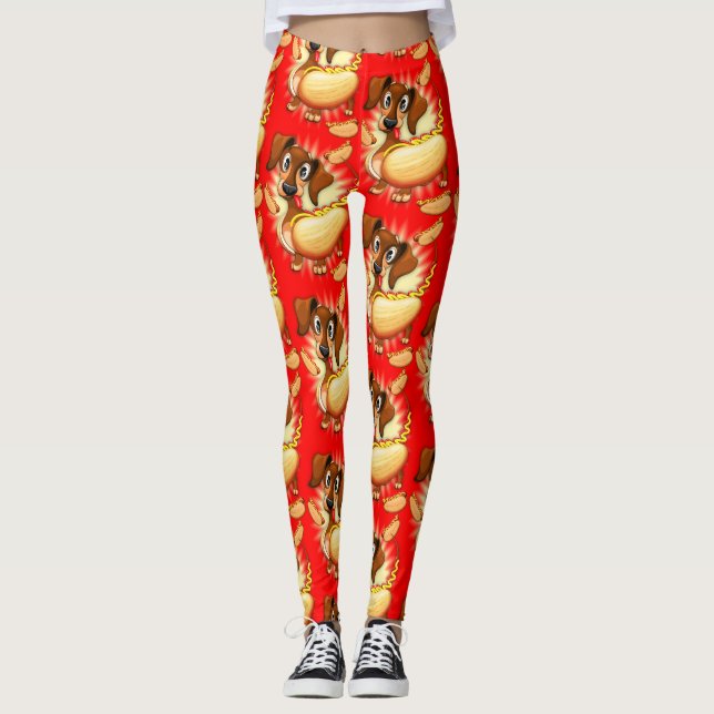 Leggings Perro caliente de Dachshund (Anverso)