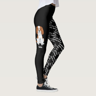 Leggings Perro Cavalier Blenheim y nombre y raza del perro