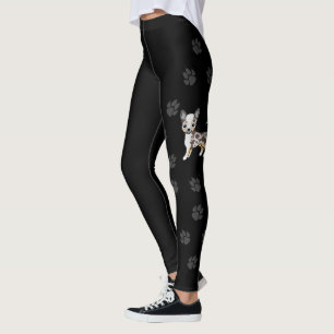 Leggings Perro Chihuahua de Pelaje Liso Merle de Chocolate
