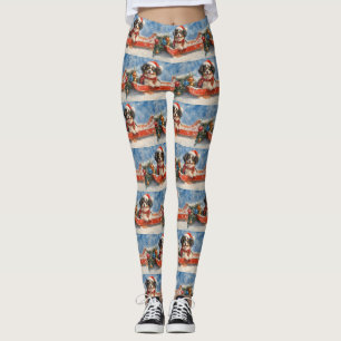 Leggings Perro Chin Japonés en Trineo Deja que Nieve Navida