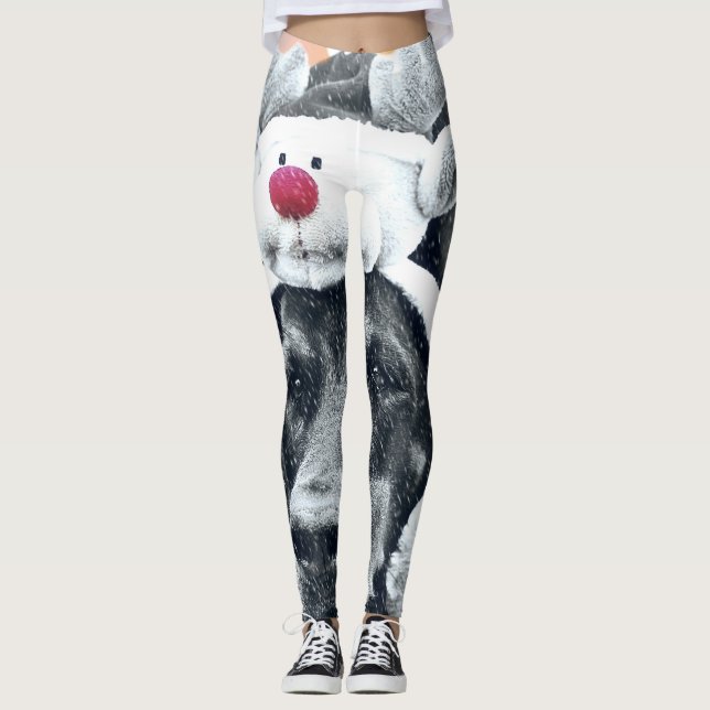 Leggings Perro con Gorra de renos (Anverso)