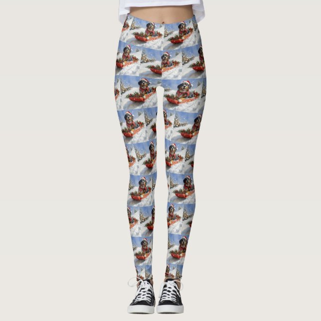 Leggings Perro congestionado de Bluetick en Navidades de ma (Anverso)