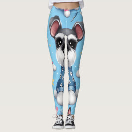 Leggings Perro Cuto Del Patrón Animal Schnauzer