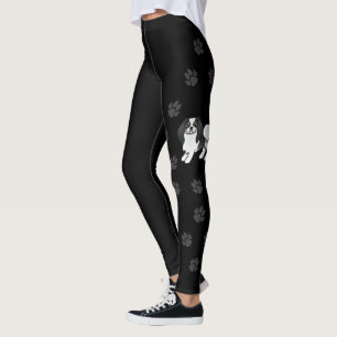 Leggings Perro de dibujos animados japonés tricolor Chin &