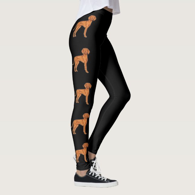 Leggings Perro de dibujos animados lindos Pointer Vizsla Hú (Derecha)