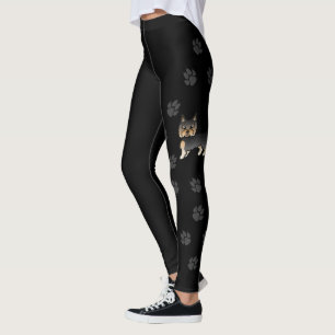 Leggings Perro De Dibujos Animados Yorkshire Terrier Negro