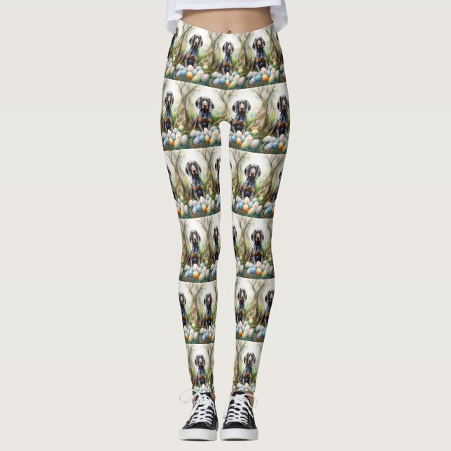 Leggings Perro de la cuenca del Bluetick con festividad de  (Anverso)