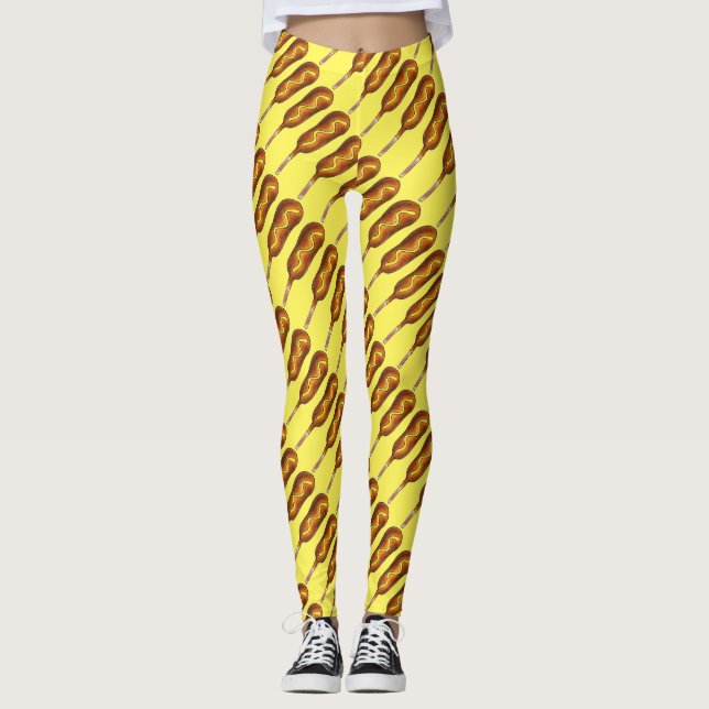 Leggings Perro de maíz amarillo justo del estado (Anverso)