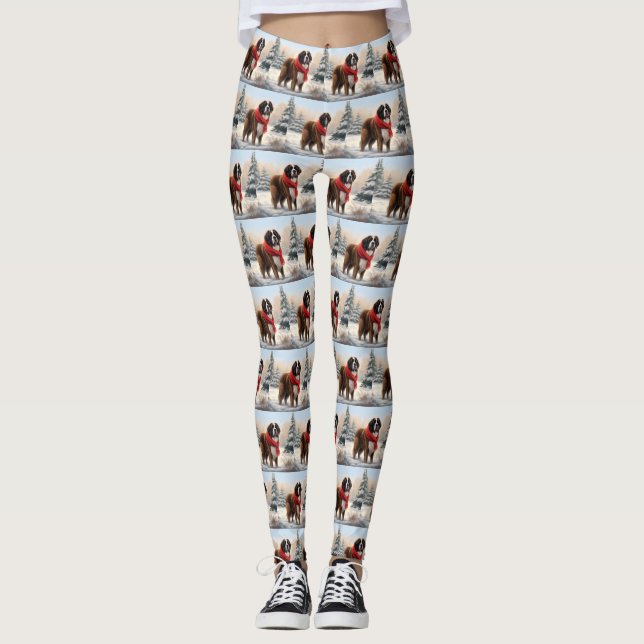 Leggings Perro de San Bernardo en Navidades de Nieve (Anverso)
