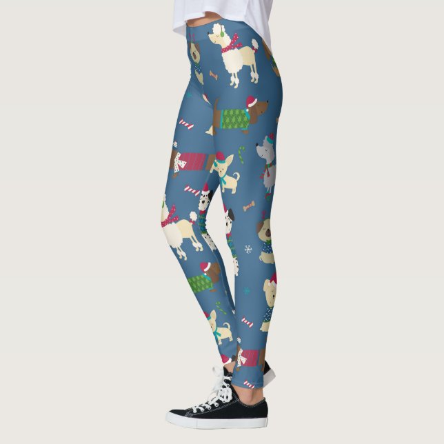 Leggings Perro de vacaciones de Navidad Perro lindo Perrito (Izquierda)