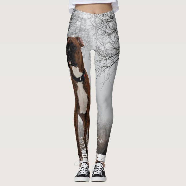 Leggings Perro del boxeador de Brown (Anverso)