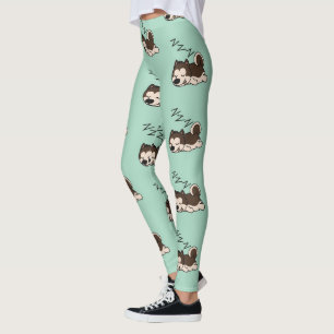 Leggings Perro Durmiendo Husky Siberiano Amante de Animales