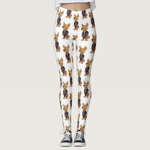 Leggings Perro gracioso usando traje de negocios personaliz