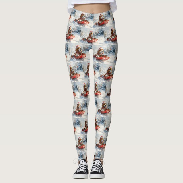 Leggings Perro hebiondo basset en escabeche deja que nieve  (Anverso)