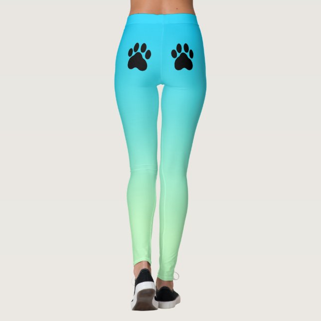 Leggings Perro + La yoga de Athleisure de la aguamarina de (Reverso)