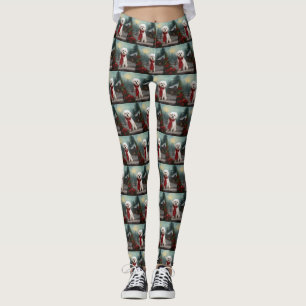 Leggings Perro maltés en Navidad con nieve