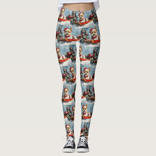 Leggings Perro más aterrador en la cordillera deja que niev (Anverso)