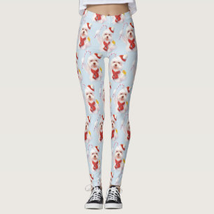 Leggings Perro navidad con candy cane