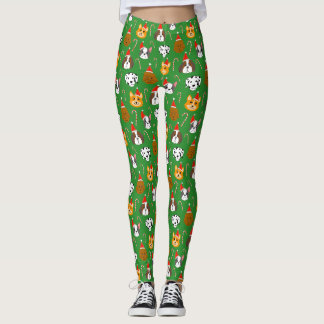 Leggings Perro Navidad Cute Patterado