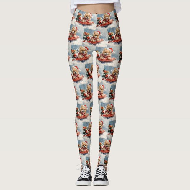 Leggings Perro panomerano en escurrimiento deja que nieve N (Anverso)
