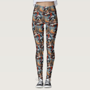 Leggings Perro Pastor Australiano Montaña Rusa Navidad