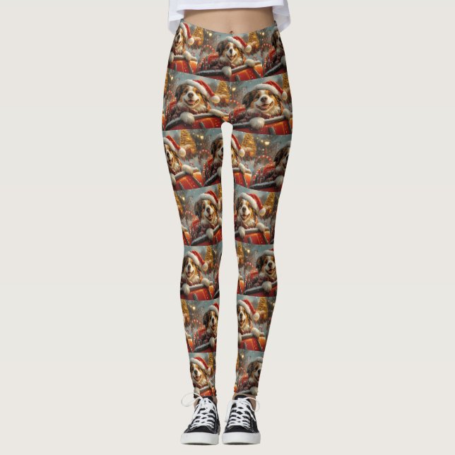 Leggings Perro Pastor de Anatolia Montaña Rusa Navidad (Anverso)