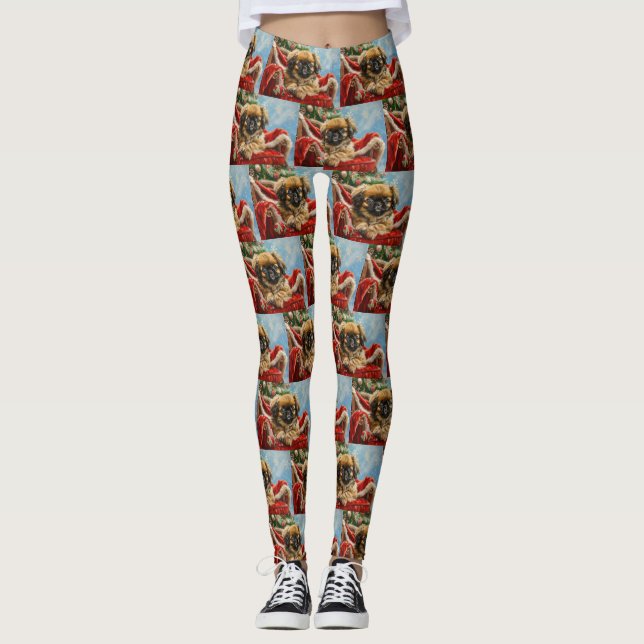 Leggings Perro Pequinés Navideño Festivo (Anverso)