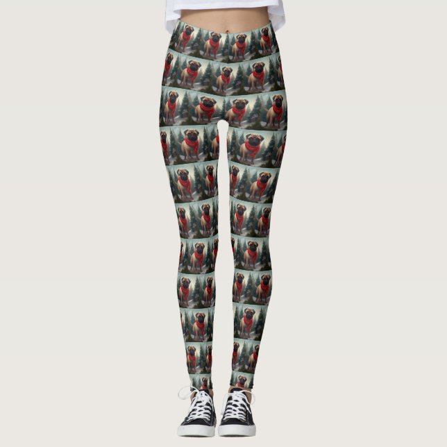 Leggings Perro picado en Navidades de nieve (Anverso)