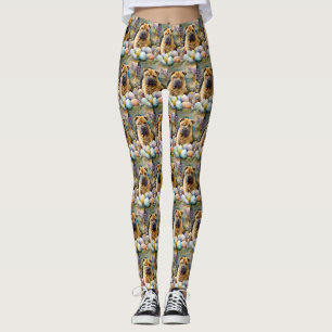 Leggings Perro Shar Pei con huevos de Pascua Fiesta